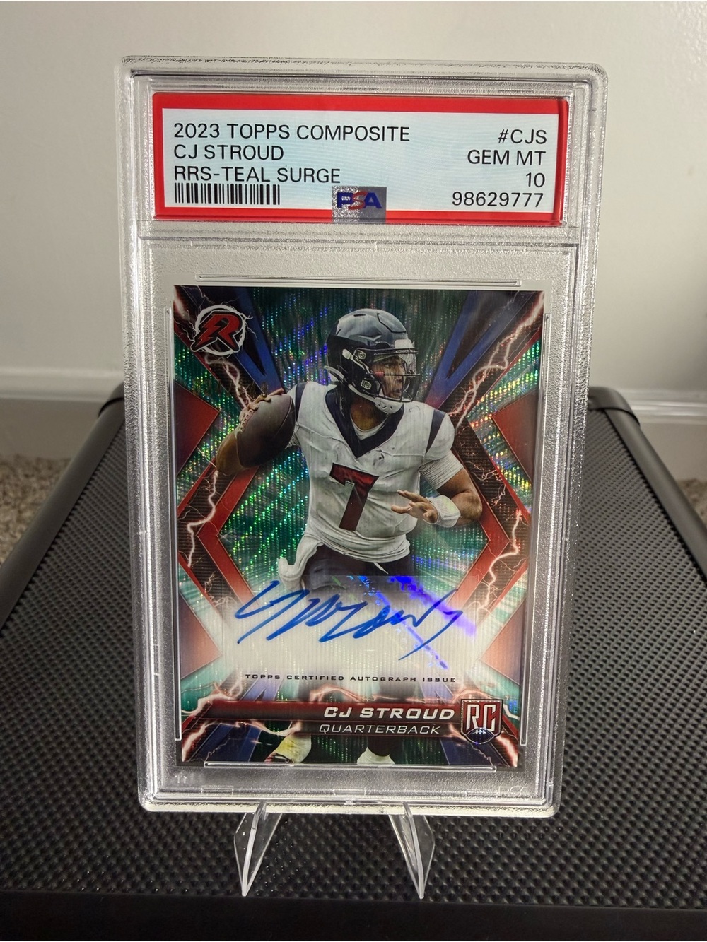 CJ Stroud Rookie 2023 Topps Composite RRS-Teal Surge Autograph Card - PSA 10